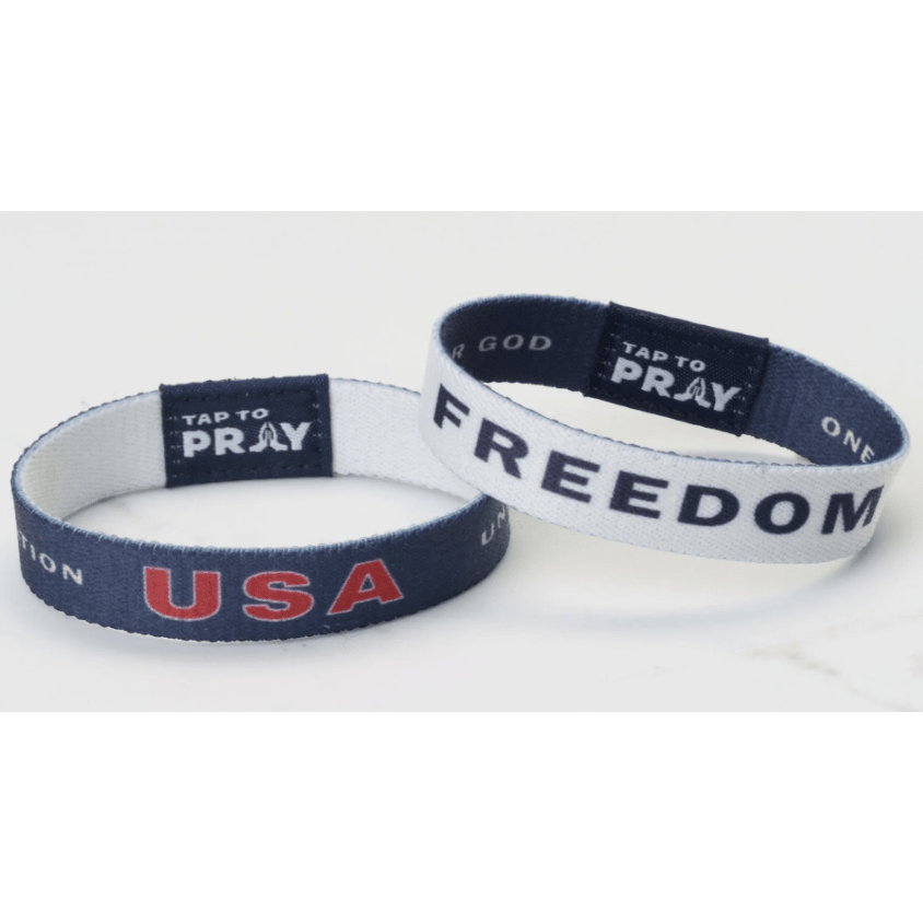 Tap to Pray Wristband - Freedom - White Farmhouse Flowers