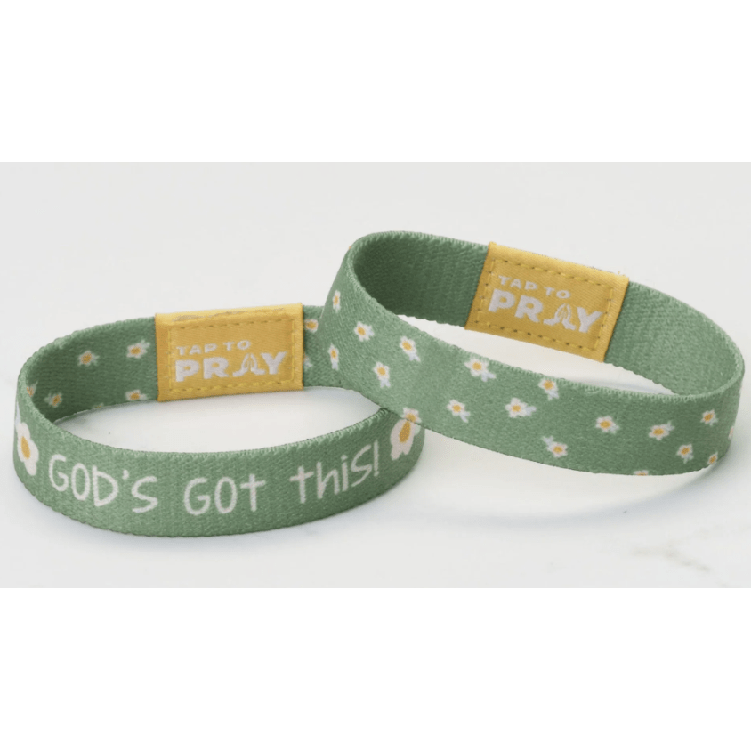 Tap to Pray Wristband - God's Got This - White Farmhouse Flowers