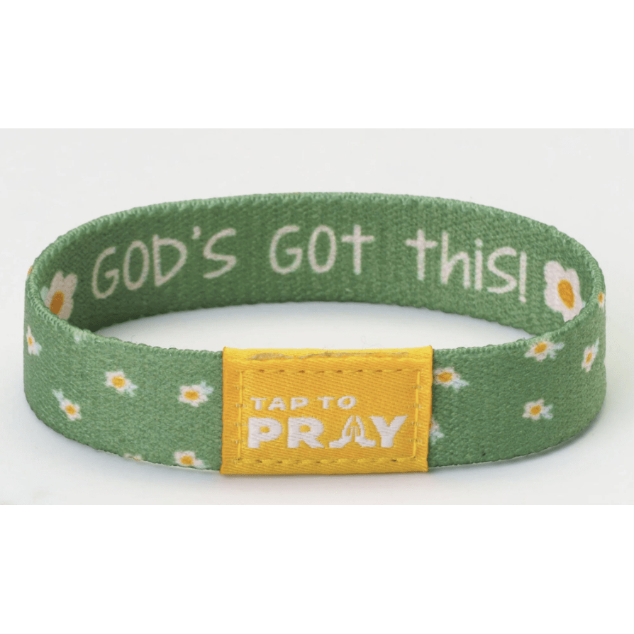 Tap to Pray Wristband - God's Got This - White Farmhouse Flowers