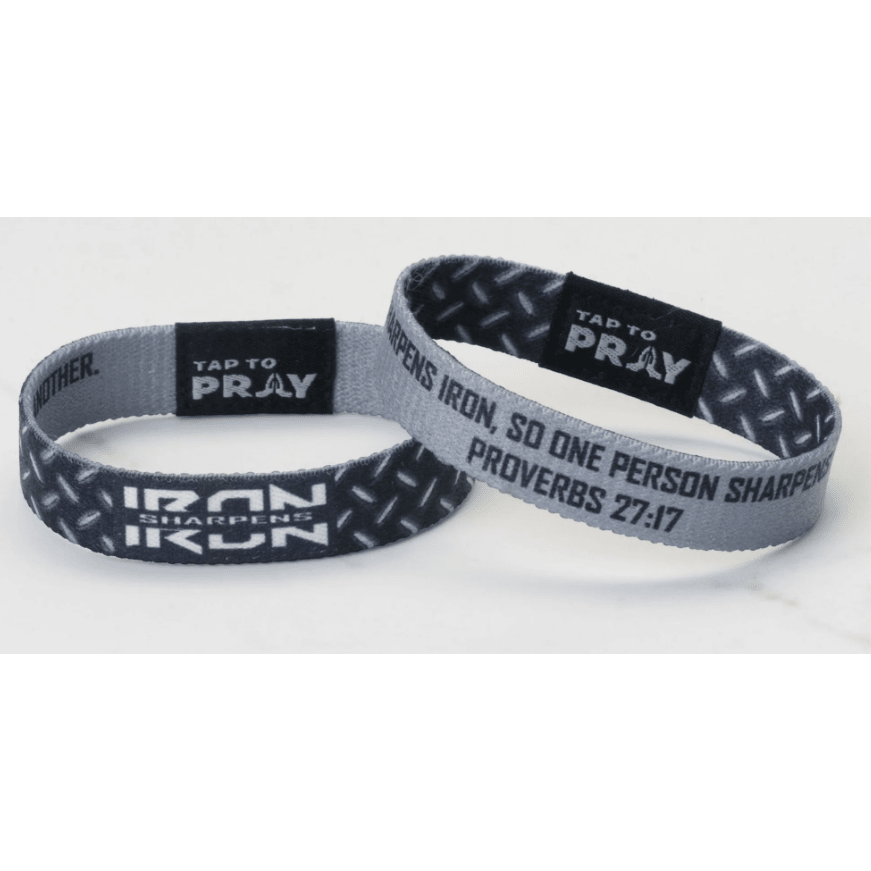 Tap to Pray Wristband - Iron Sharpens Iron - White Farmhouse Flowers