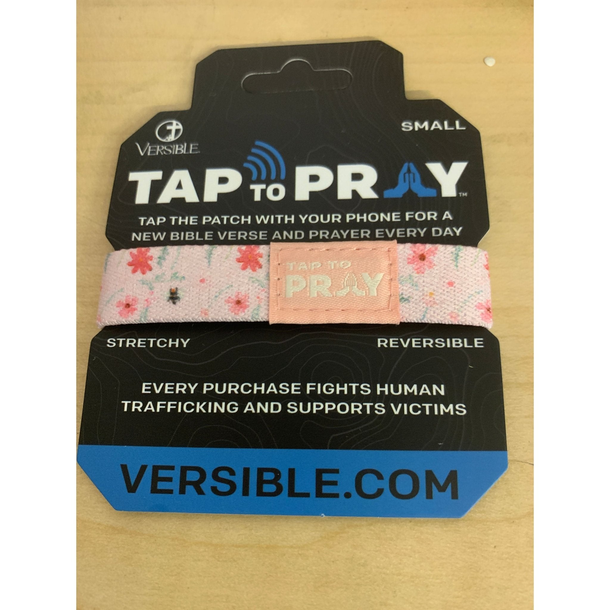 Tap to Pray Wristband - Meadows Pink - White Farmhouse Flowers