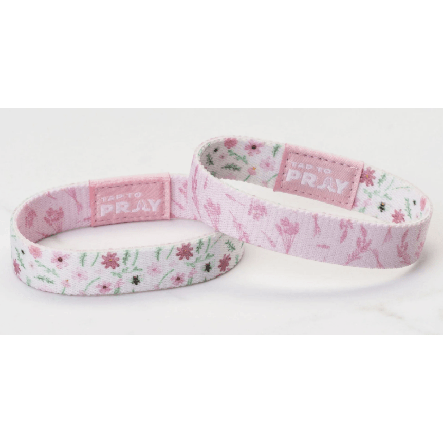 Tap to Pray Wristband - Meadows - White - White Farmhouse Flowers