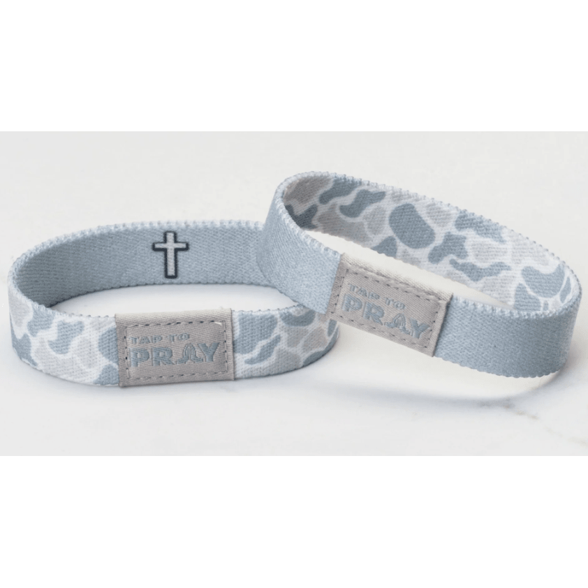 Tap to Pray Wristband - River Rock Camo - Aspen - White Farmhouse Flowers