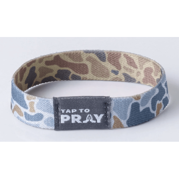 Tap to Pray Wristband - Sahara & Copper Camo - White Farmhouse Flowers