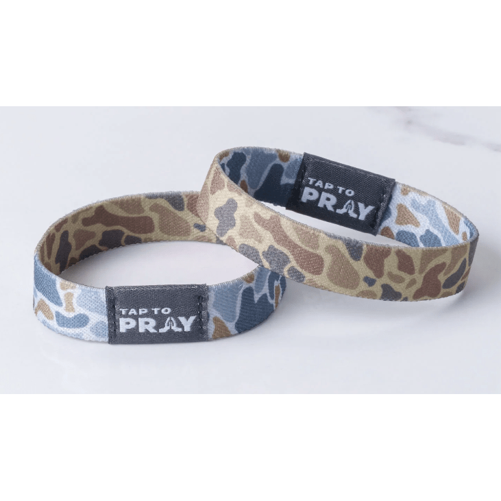 Tap to Pray Wristband - Sahara & Copper Camo - White Farmhouse Flowers