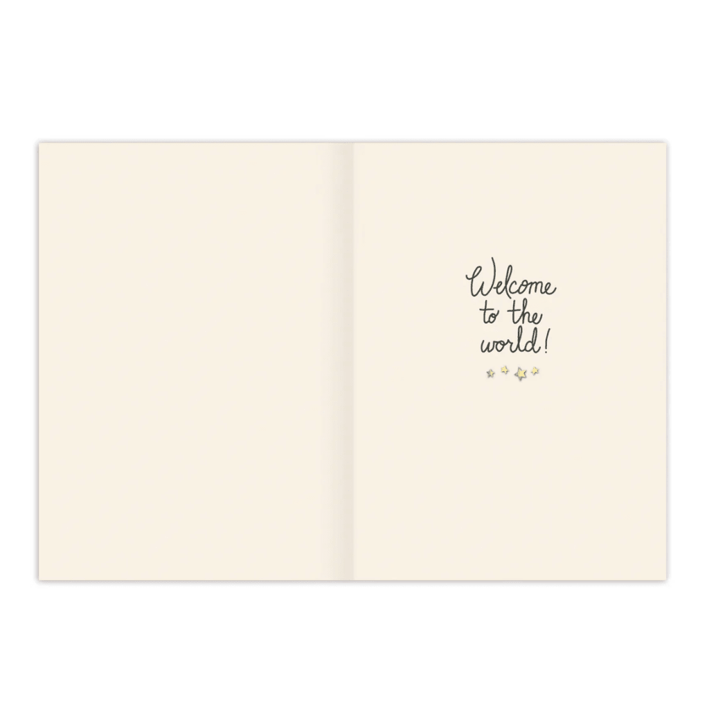 Teddy Bear Baby Card LS006 - White Farmhouse Flowers