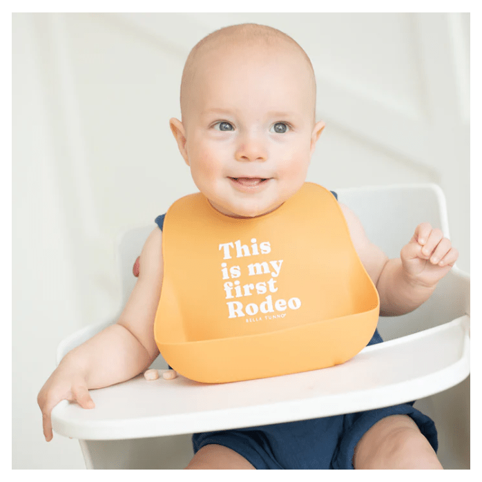 This is my First Rodeo Wonder Bib - White Farmhouse Flowers