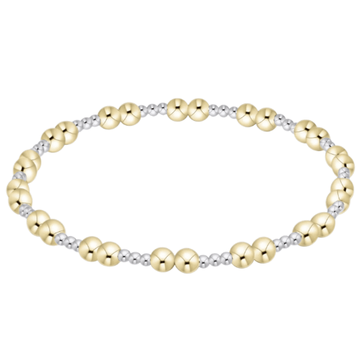 Together Mixed Metal 4mm Bracelet - White Farmhouse Flowers