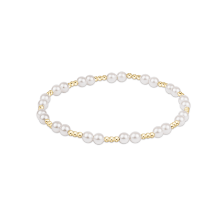 Together Pearl 4mm Bracelet - White Farmhouse Flowers