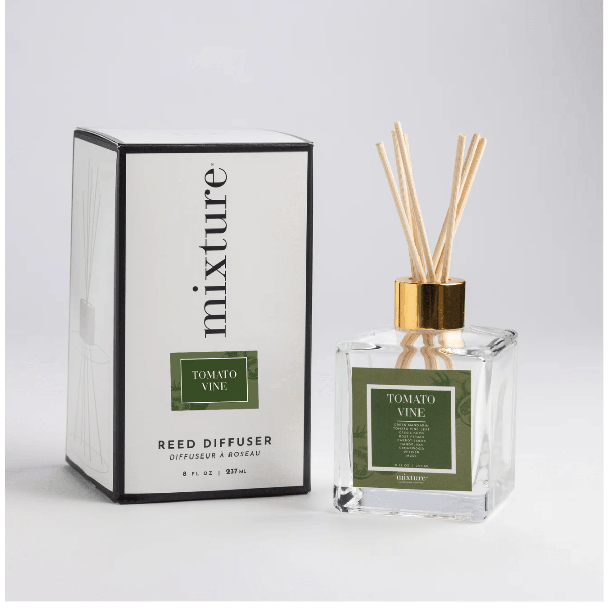 Tomato Vine 10 oz Square Reed Diffuser - White Farmhouse Flowers