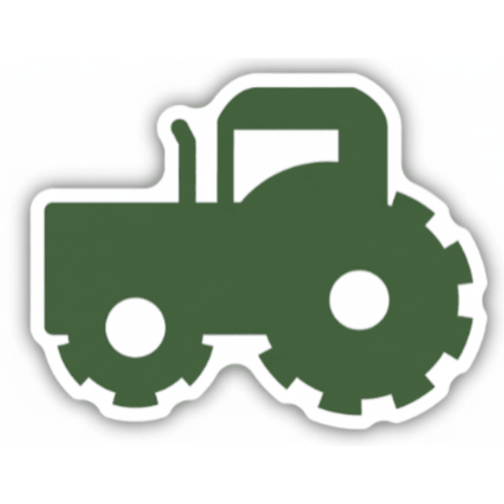 Tractor Sticker - White Farmhouse Flowers