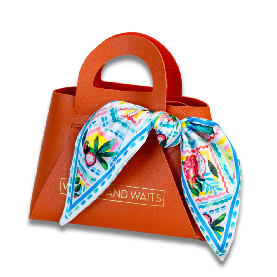 Tropical Postcard Accessory Scarf - White Farmhouse Flowers