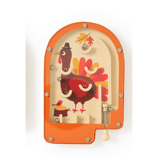 Turkey Wooden Pinball Game Unit - White Farmhouse Flowers