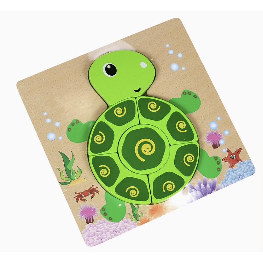 Turtle Puzzle for Kids - White Farmhouse Flowers