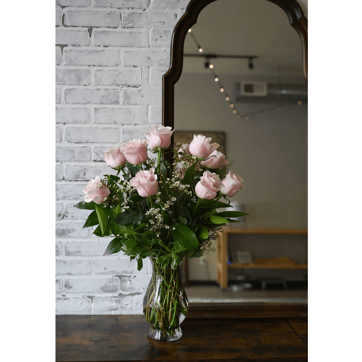 Two Dozen Roses | Light Pink - White Farmhouse Flowers