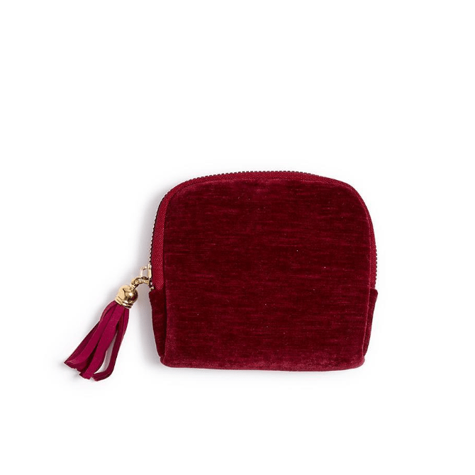 Velvet Pouch - White Farmhouse Flowers