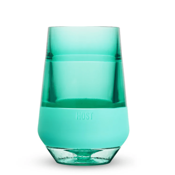 Vivid Blue Freeze XL Wine Cooling Cup - White Farmhouse Flowers