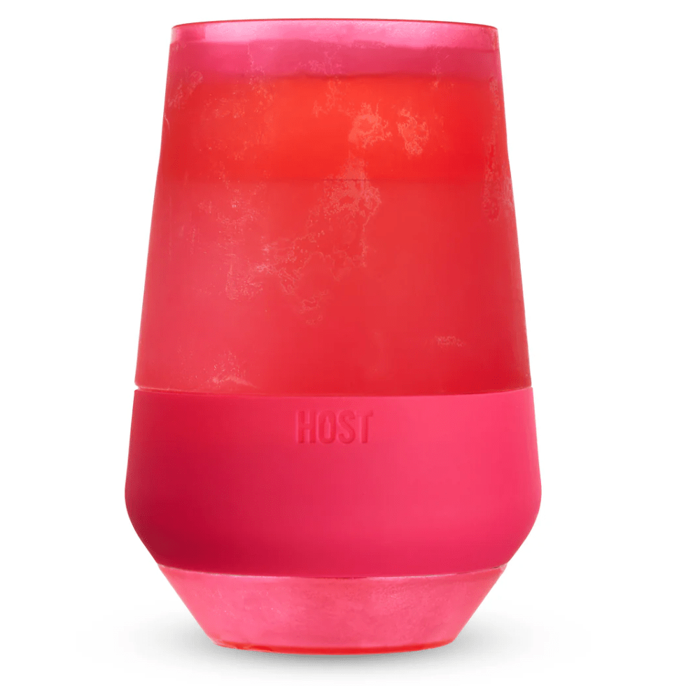 Vivid Pink Freeze XL Wine Cooling Cup - White Farmhouse Flowers
