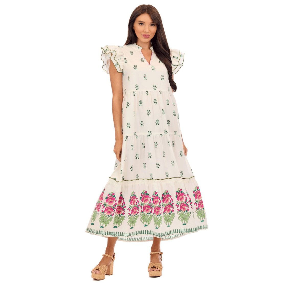 Welton Maxi Dress - White Farmhouse Flowers