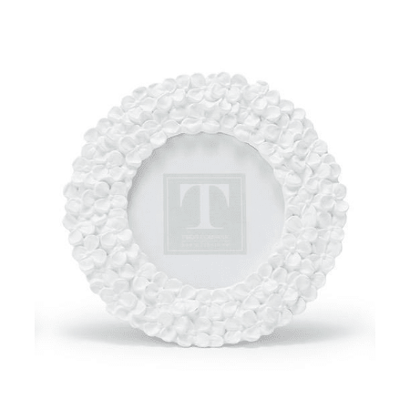 White Hydrangea Round Picture Frame - White Farmhouse Flowers