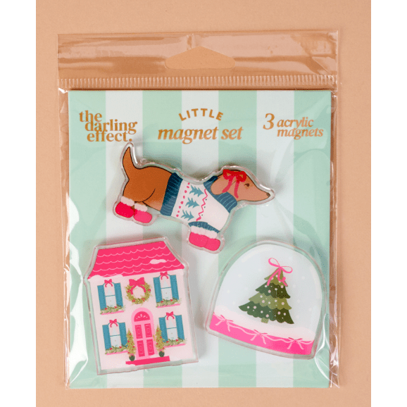 Winter Daydream Little Magnet Set - White Farmhouse Flowers
