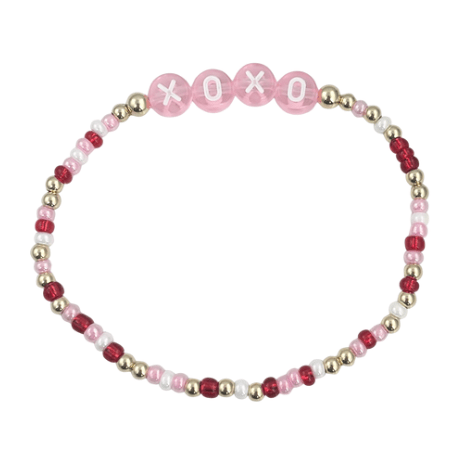 XOXO Pink Bracelet - White Farmhouse Flowers