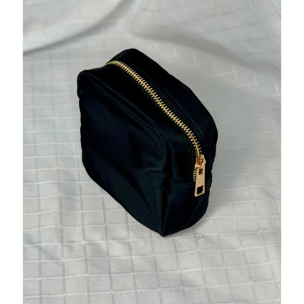 Black Mini Nylon Cosmetic Bag