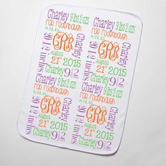 Baby Blanket with Name for Baby Girl-Light Pink  and Light Green