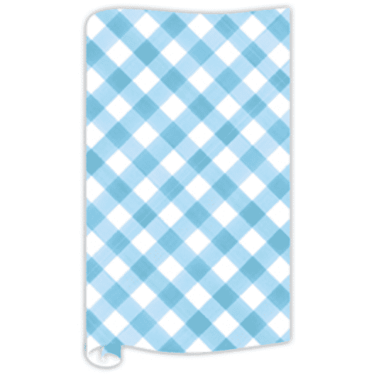 Watercolor Buffalo Check Wrapping Paper-Blue.