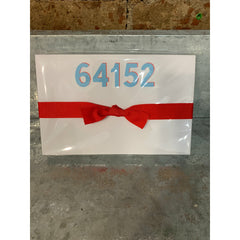 Blue with Red Ribbon