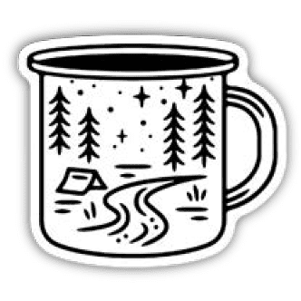 Coffee Cup Sticker - White Farmhouse Flowers