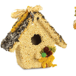 Holiday Birdie Cottage Treat - White Farmhouse Flowers