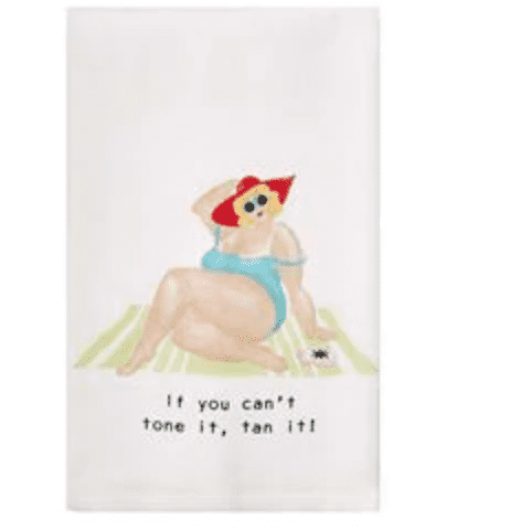 If you can't tone it, tan it tea towel - White Farmhouse Flowers