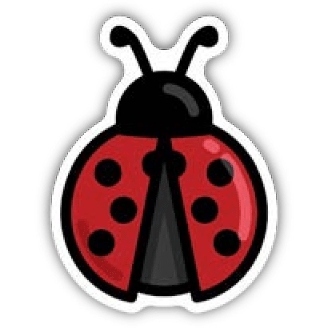 Lady Bug Sticker - White Farmhouse Flowers