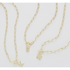 Toggle Initial Necklace in Gold.