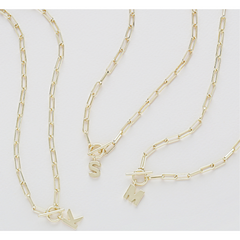Toggle Initial Necklace in Gold.