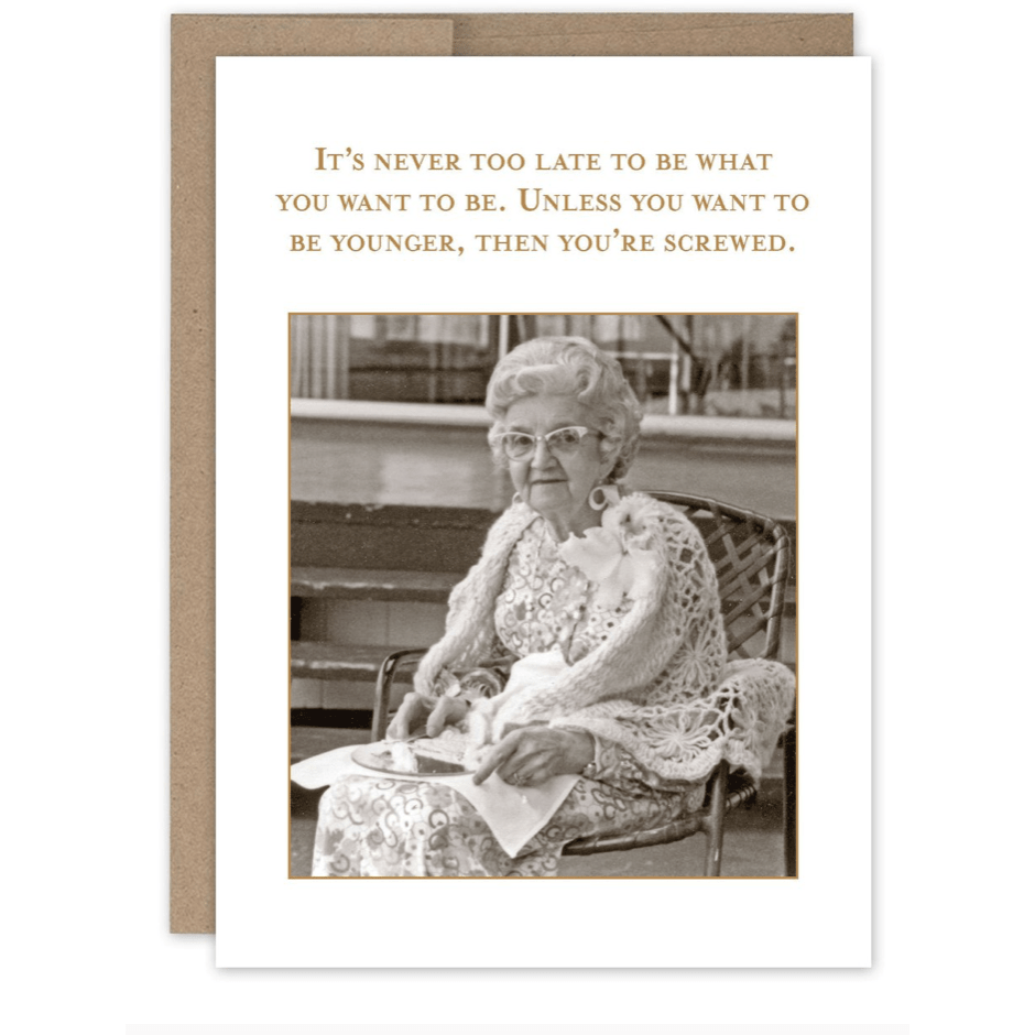 Never too late Birthday Card SM621 - White Farmhouse Flowers