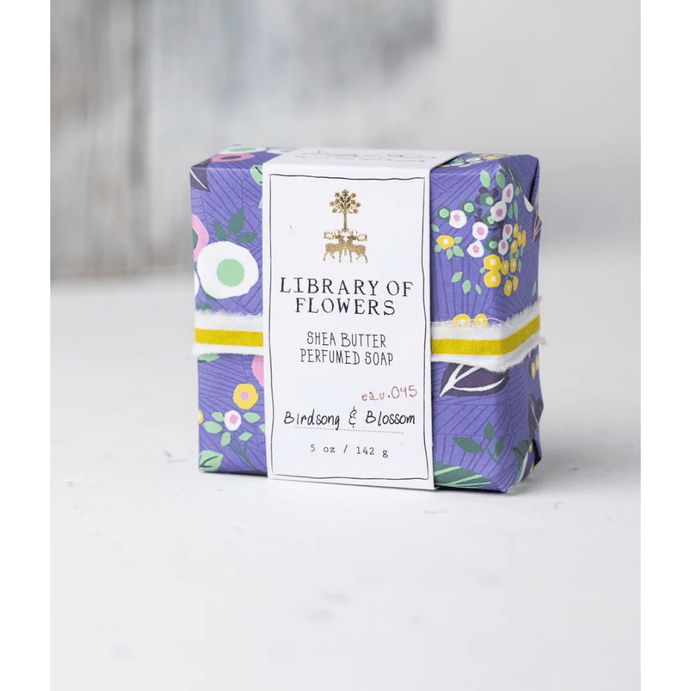 Periwinkle Floral Square Soap - White Farmhouse Flowers