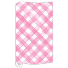Watercolor Buffalo Check Wrapping Paper-Pink.