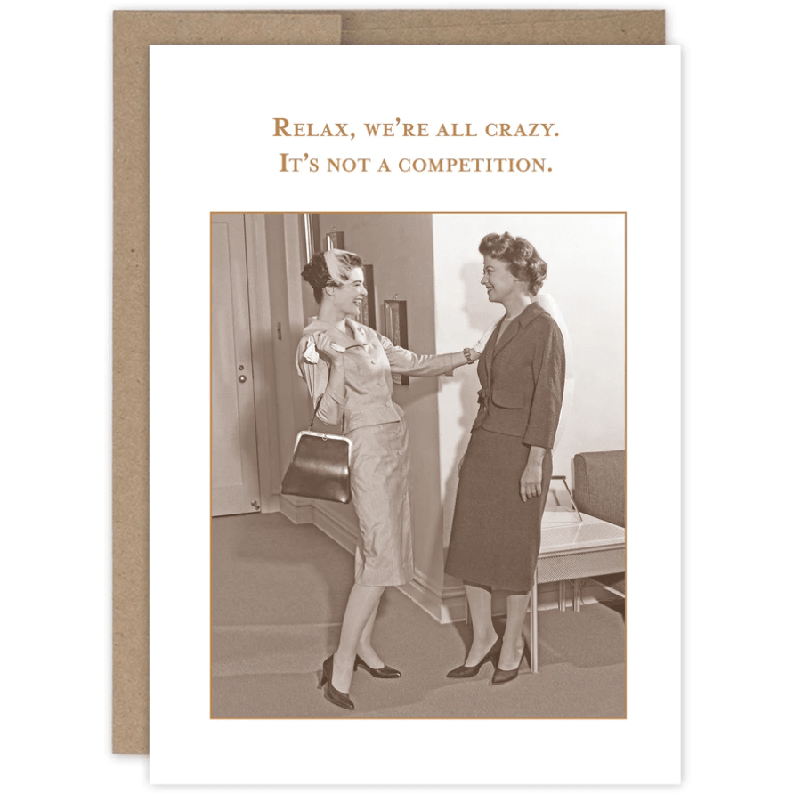 We're all Crazy Birthday Card SM757 - White Farmhouse Flowers