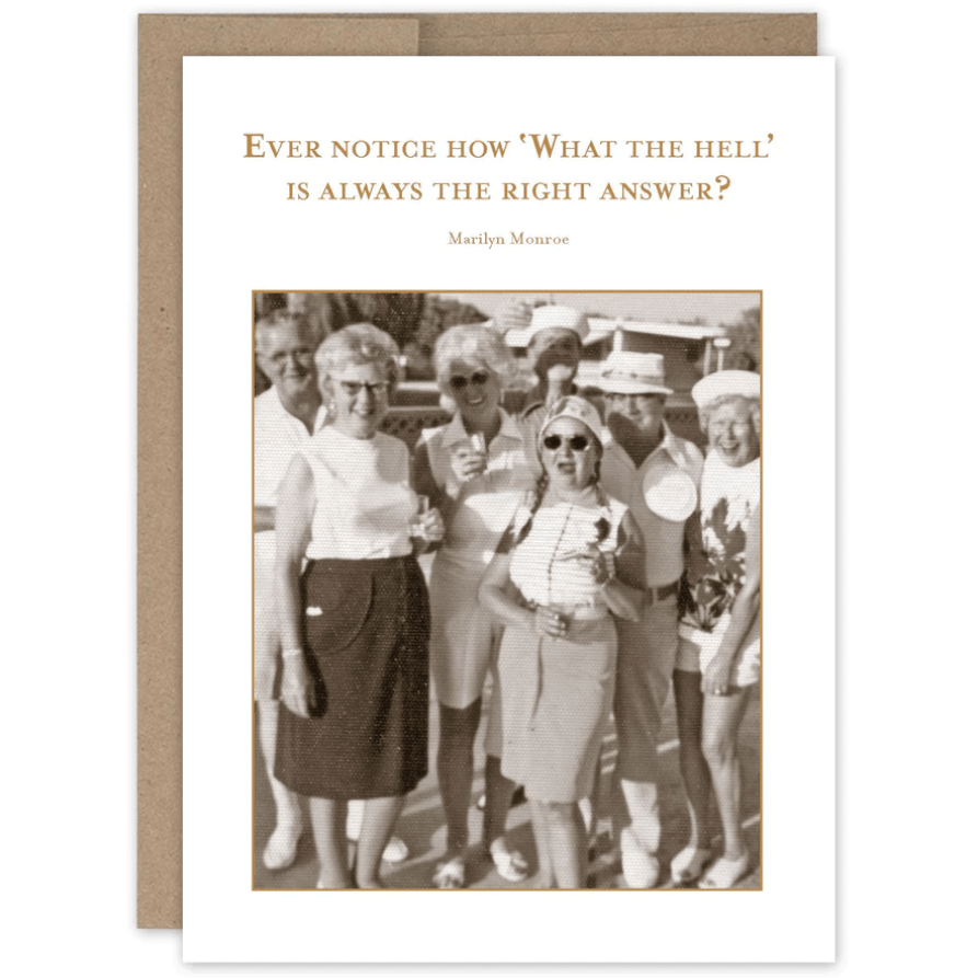 What the hell Birthday Card SM547 - White Farmhouse Flowers
