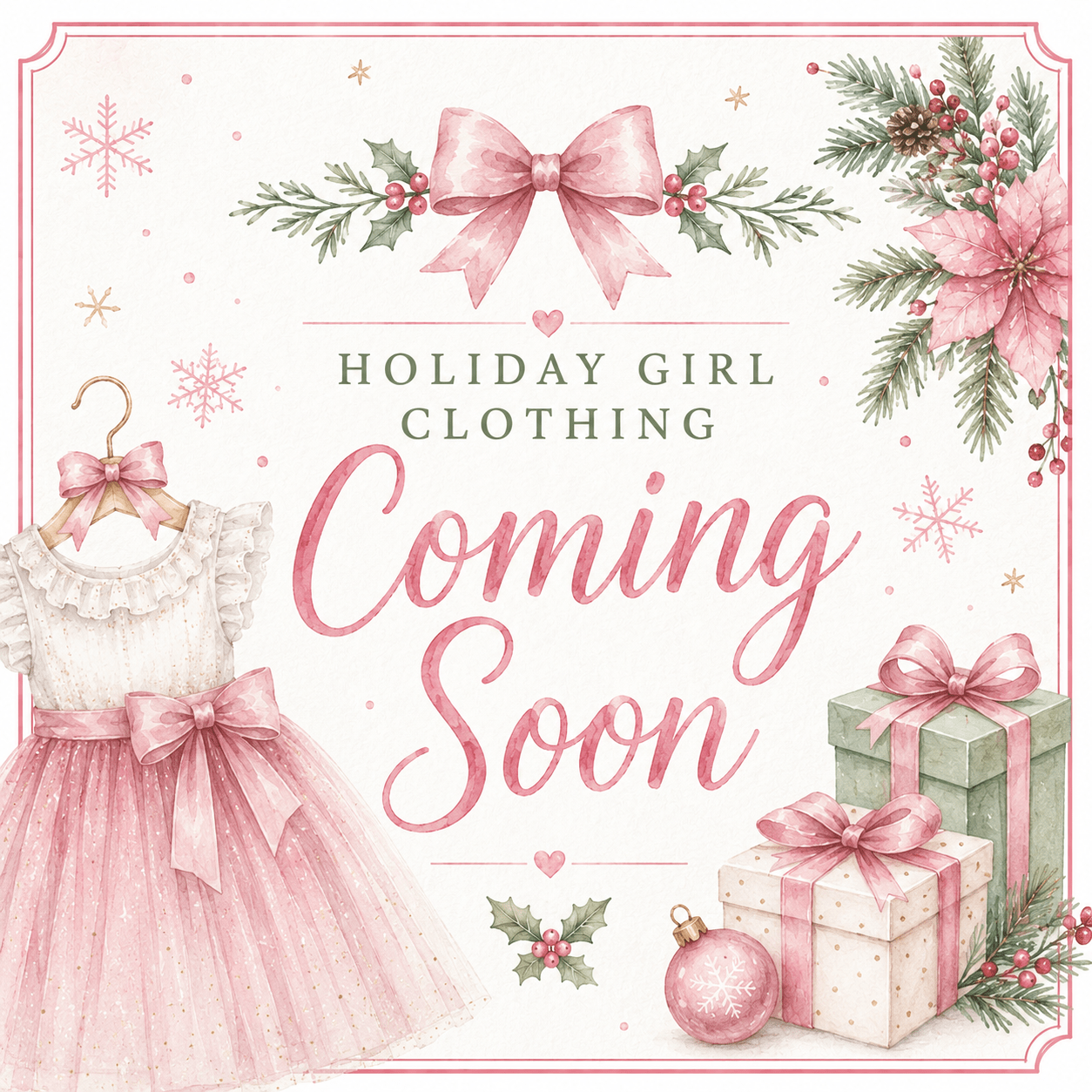 Holiday Girl Clothing - White Farmhouse Flowers