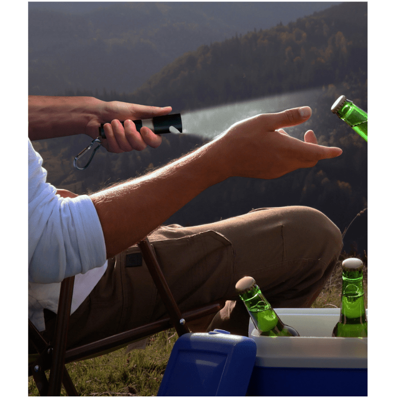 2-in-1 Flashlight and Bottle Opener - White Farmhouse Flowers