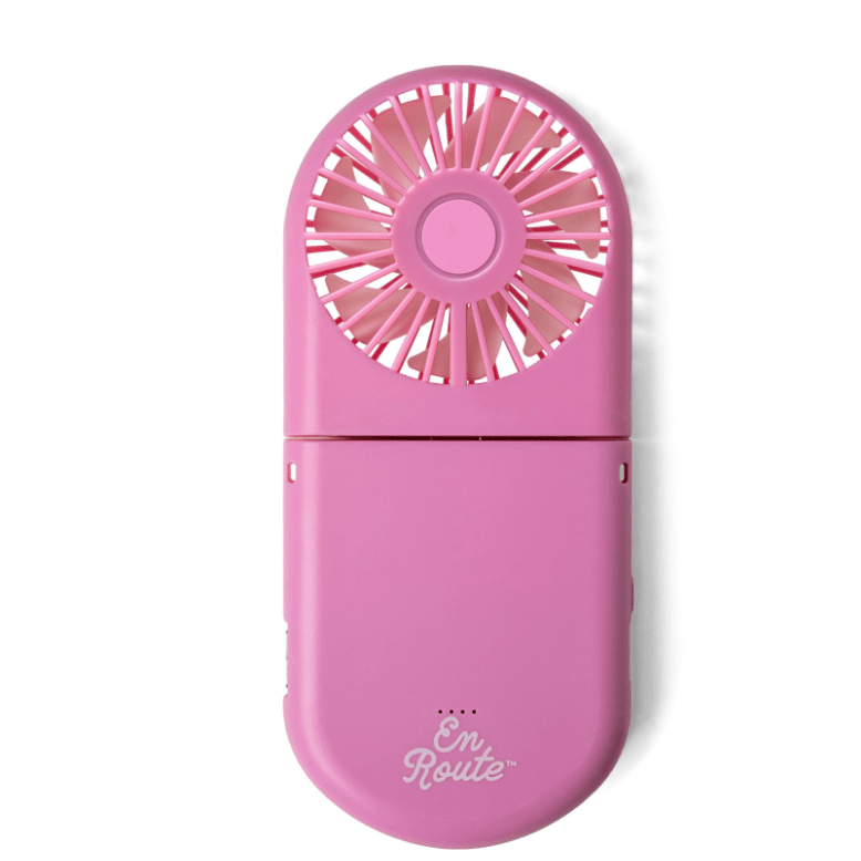 2 - in - 1 Powerbank Fan - White Farmhouse Flowers