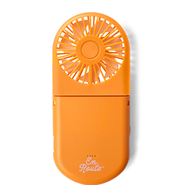 2 - in - 1 Powerbank Fan - White Farmhouse Flowers