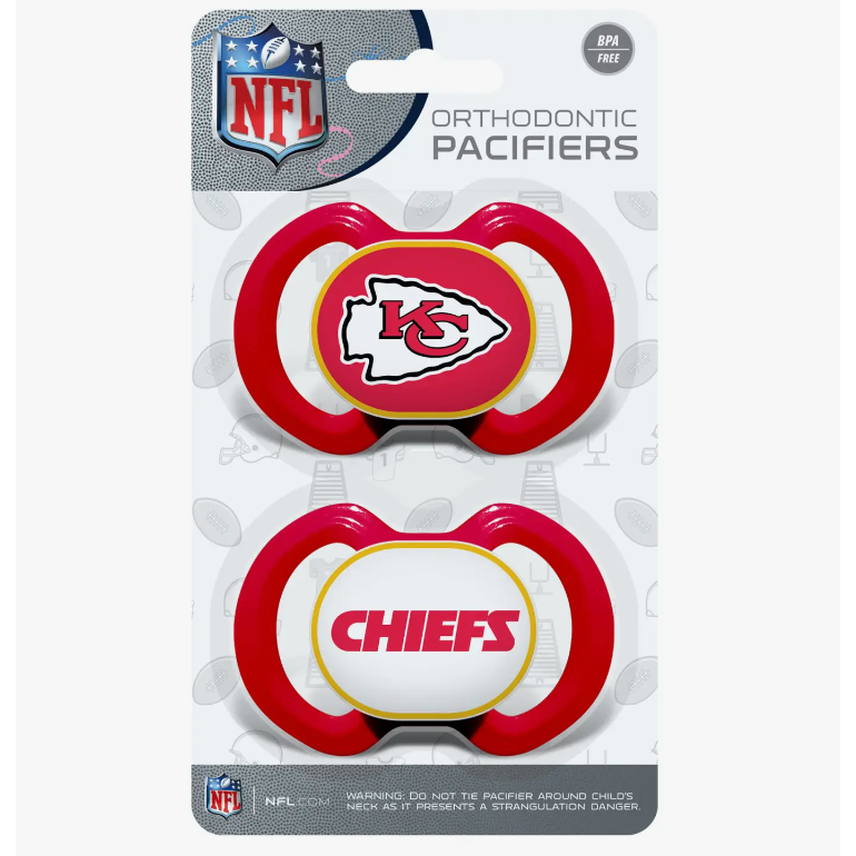 Package of Kansas City Chiefs NFL Pacifiers
