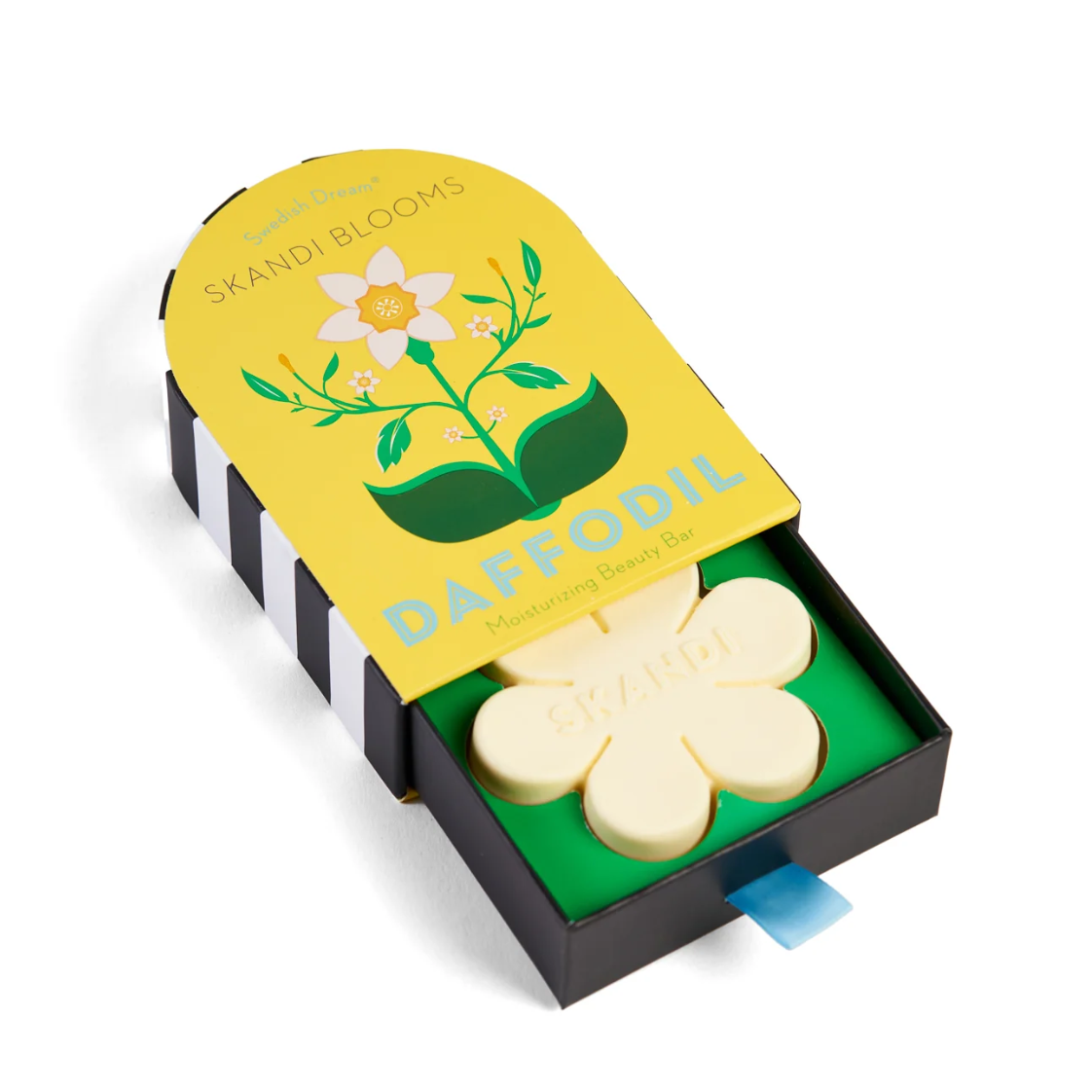 Skandi Blooms Daffodil soap set with yellow packaging and flower design.