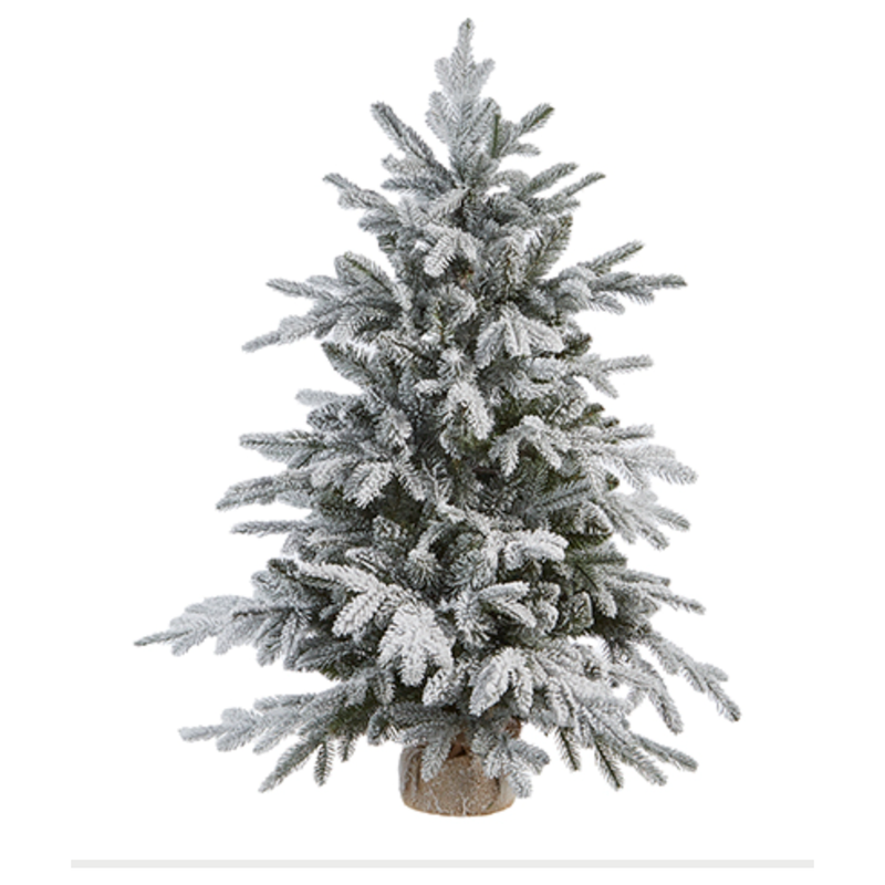 3.75' Flocked Tree in Burlap Bag