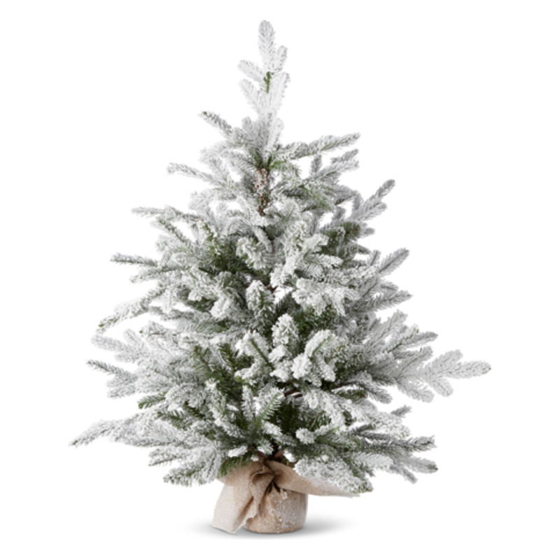 3' Flocked Tree in Burlap Bag