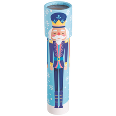 Decorative tube with a nutcracker design on a blue background